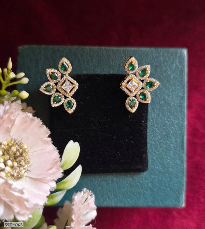 SST 063 | EMERALD FLORAL STARBURST EARRINGS