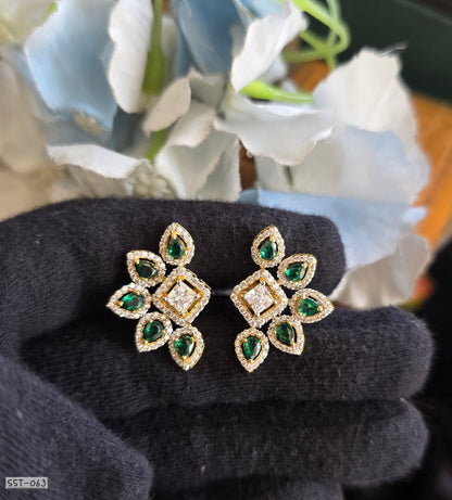 SST 063 | EMERALD FLORAL STARBURST EARRINGS