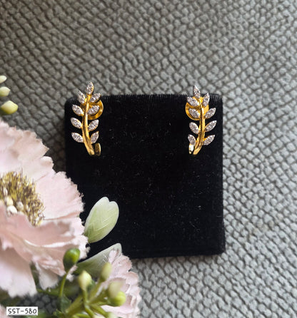 SST 580 | RADIANT CRYSTAL LEAF BALI EARRINGS