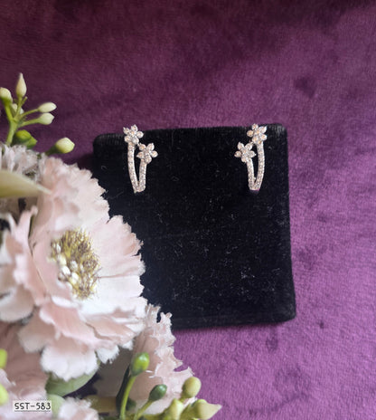 SST 583 | BLOOMING BRILLIANCE CRYSTAL ACCENT EARRINGS