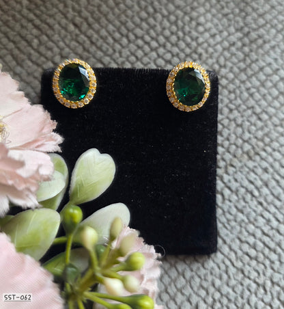 SST 062 Green | RADIANCE STUD EARRINGS
