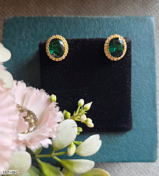 SST 062 Green | RADIANCE STUD EARRINGS