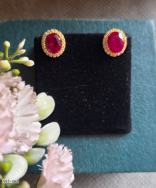 SST 062 RED | RUBY RADIANCE STUD EARRINGS