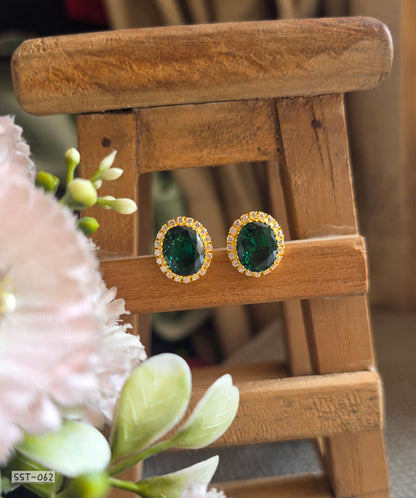 SST 062 Green | RADIANCE STUD EARRINGS