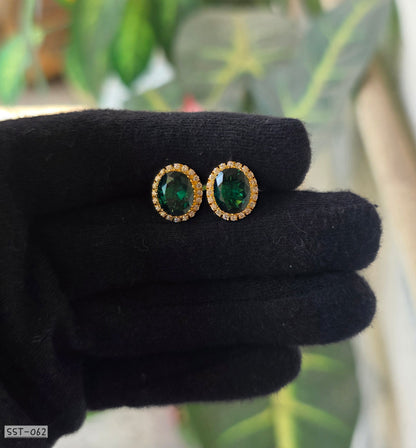 SST 062 Green | RADIANCE STUD EARRINGS