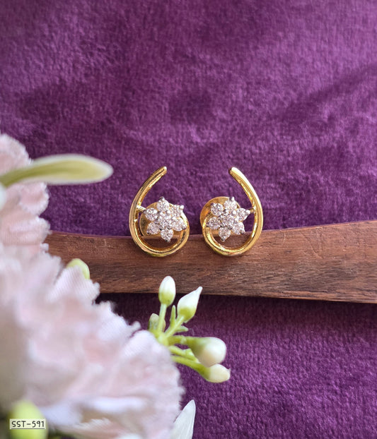 SST 591 | CELESTIAL BLOOM CRYSTAL SWIRL STUD EARRINGS