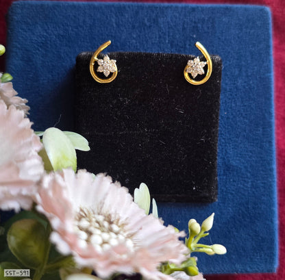 SST 591 | CELESTIAL BLOOM CRYSTAL SWIRL STUD EARRINGS