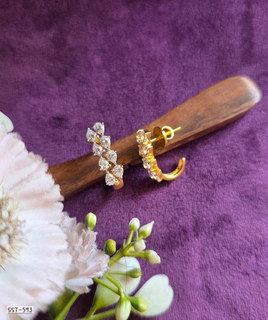 SST 593 |  RADIANT PEAR-CUT CRYSTAL BALI EARRINGS