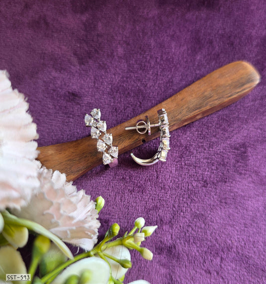 SST 593 |  RADIANT PEAR-CUT CRYSTAL BALI EARRINGS