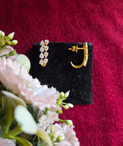 SST 593 |  RADIANT PEAR-CUT CRYSTAL BALI EARRINGS