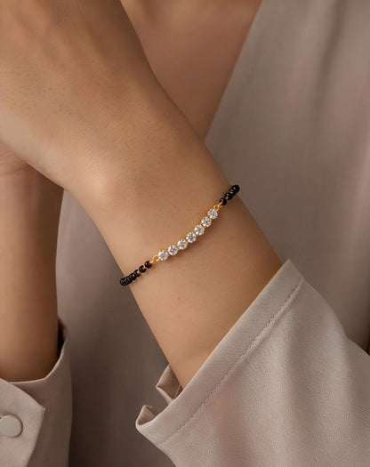 SST 188 | SOLITAIRE BLACK BEADS BRACELET