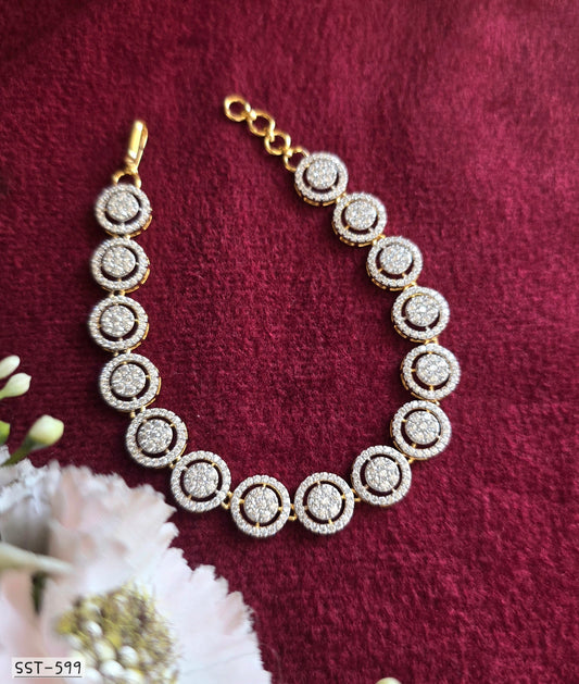 SST 599 | DIAMOND HALO LINK TENNIS BRACELET