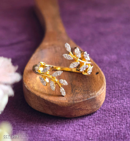 SST 604 | LEAF DESIGN OPEN RING