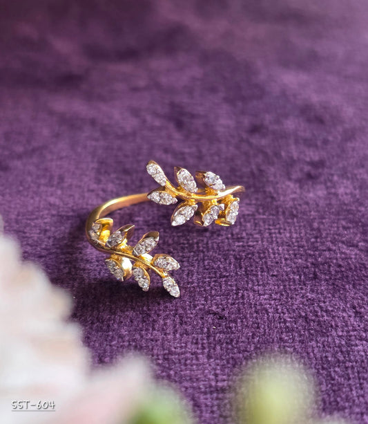 SST 604 | LEAF DESIGN OPEN RING