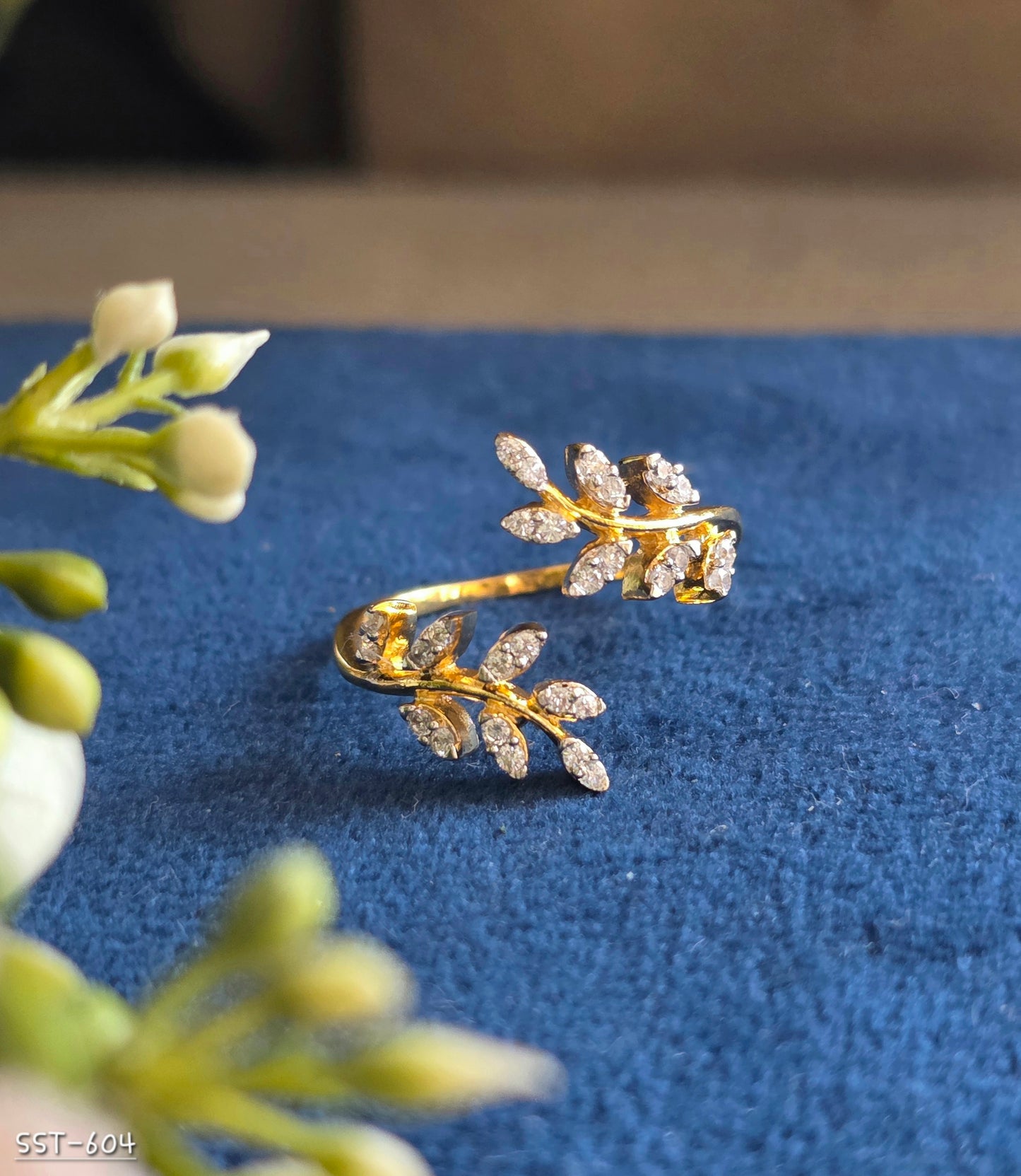 SST 604 | LEAF DESIGN OPEN RING