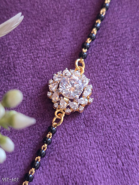 SST 607 | RADIANT HALO DIAMOND MANGALSUTRA BRACELET