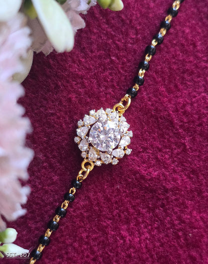 SST 607 | RADIANT HALO DIAMOND MANGALSUTRA BRACELET