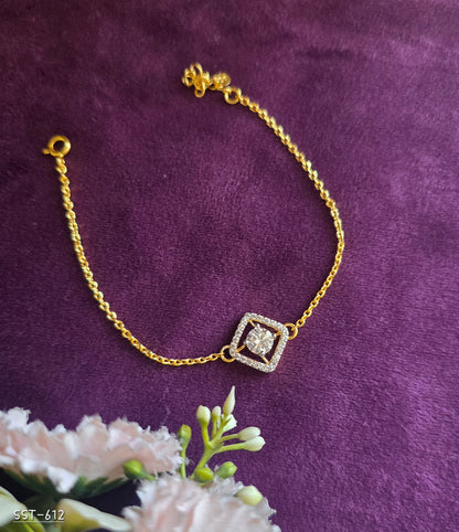 SST 612 | RADIANT HALO CRYSTAL CHAIN HAND MANGALSUTRA