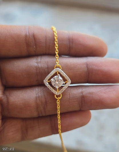 SST 612 | RADIANT HALO CRYSTAL CHAIN HAND MANGALSUTRA