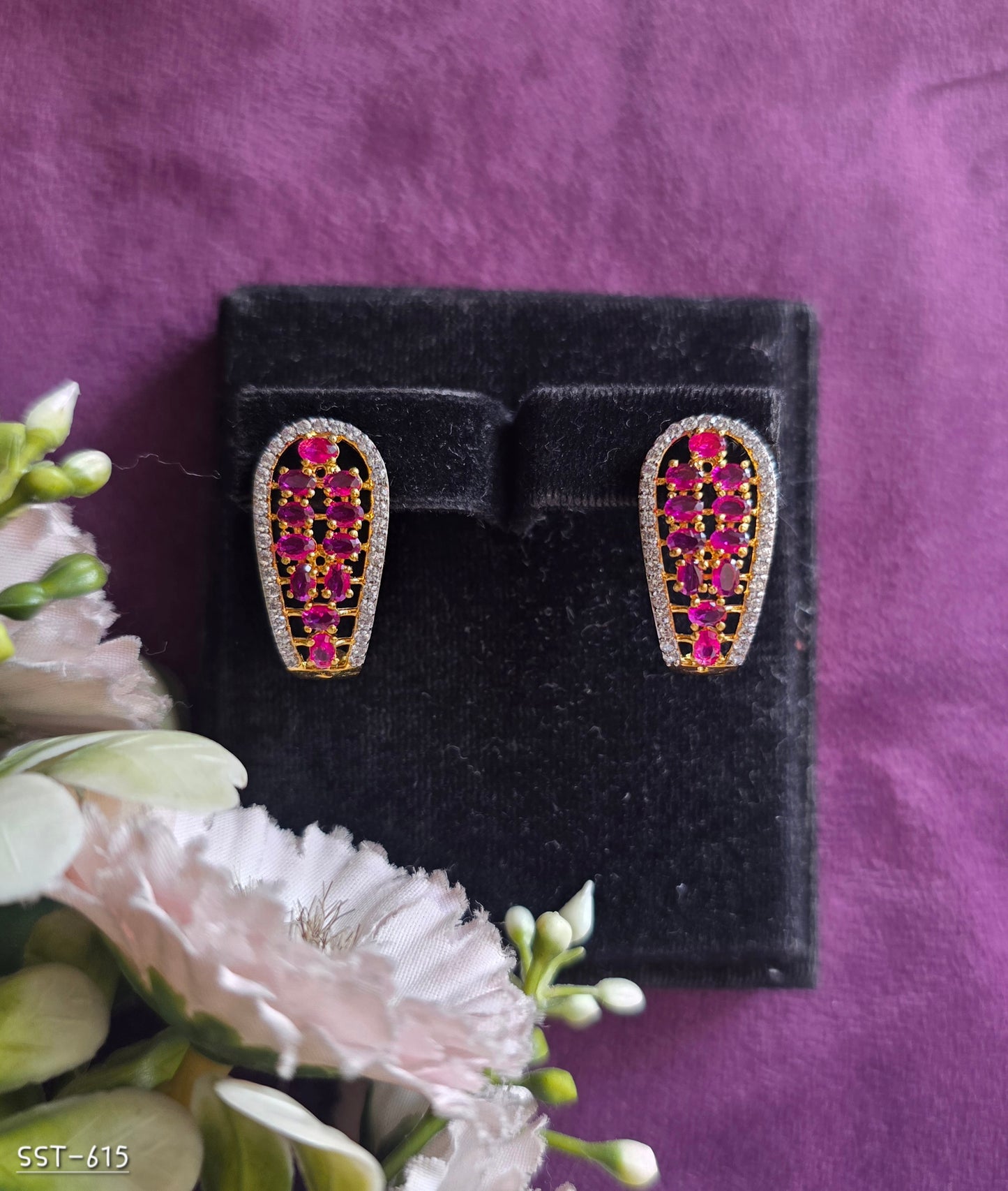 SST 615 | ROYAL SAPPHIRE HALO STUD EARRINGS