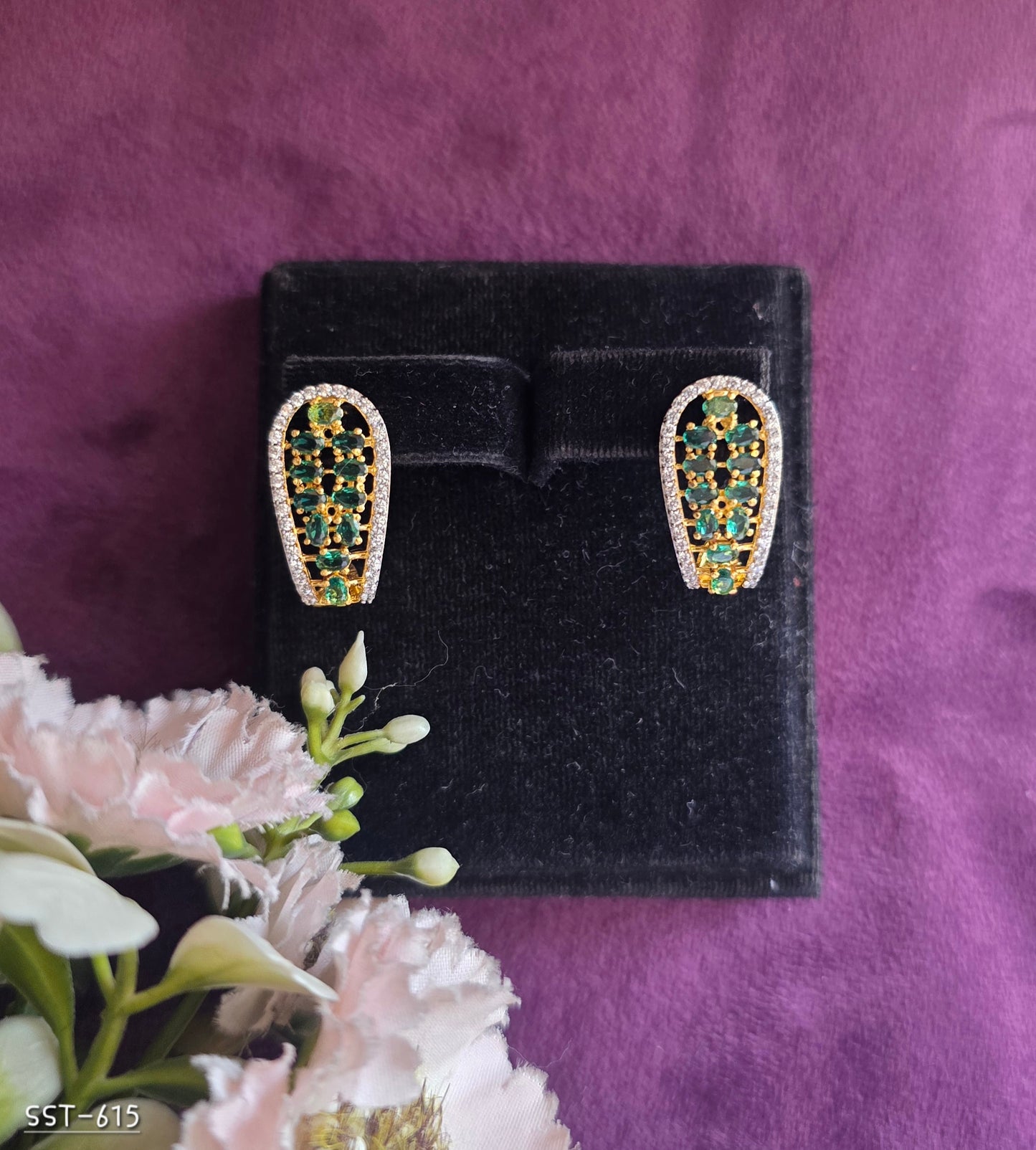 SST 615 | ROYAL SAPPHIRE HALO STUD EARRINGS