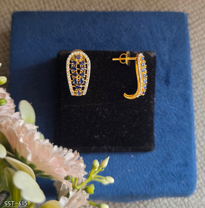 SST 615 | ROYAL SAPPHIRE HALO STUD EARRINGS