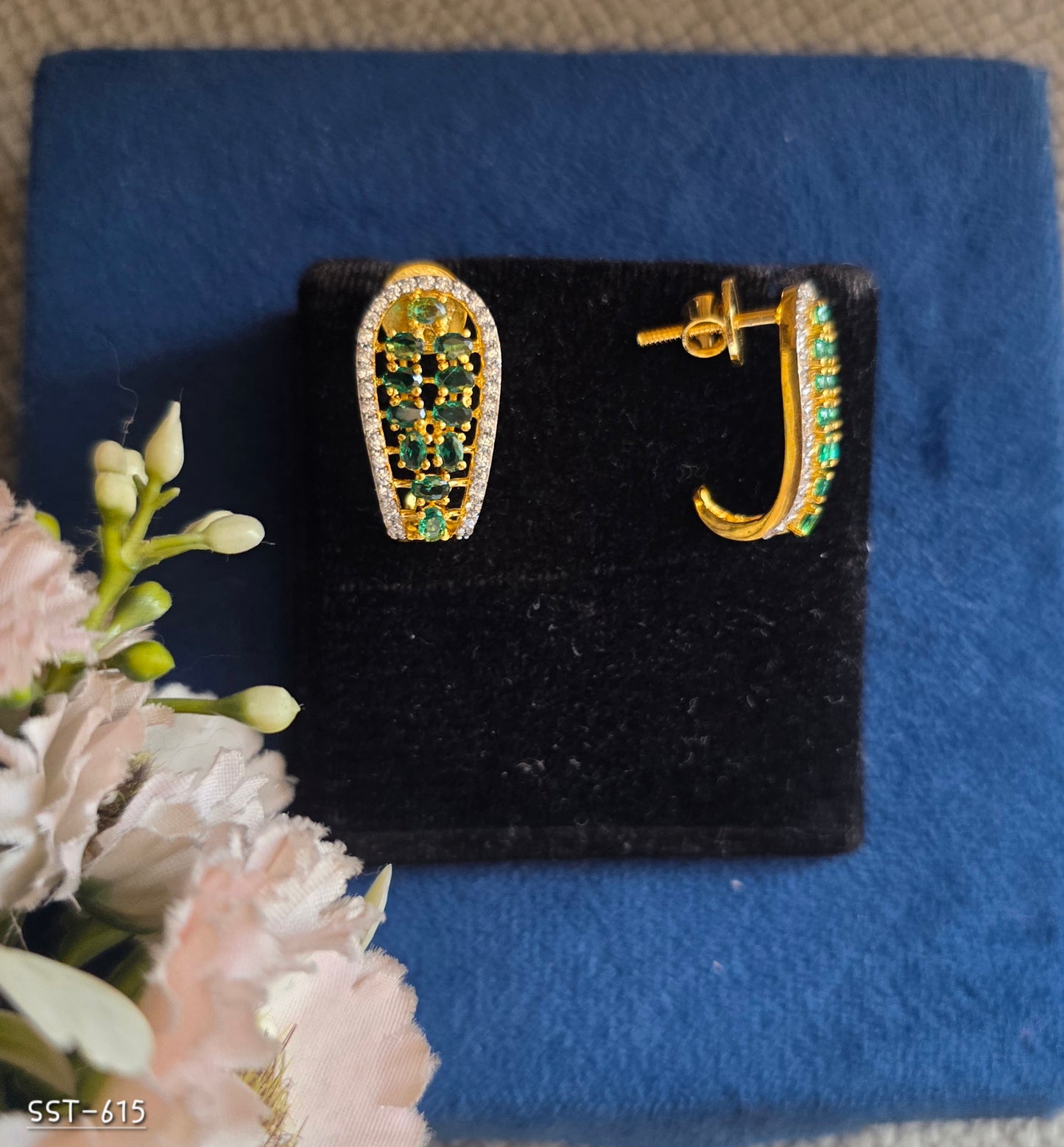 SST 615 | ROYAL SAPPHIRE HALO STUD EARRINGS