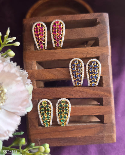SST 615 | ROYAL SAPPHIRE HALO STUD EARRINGS