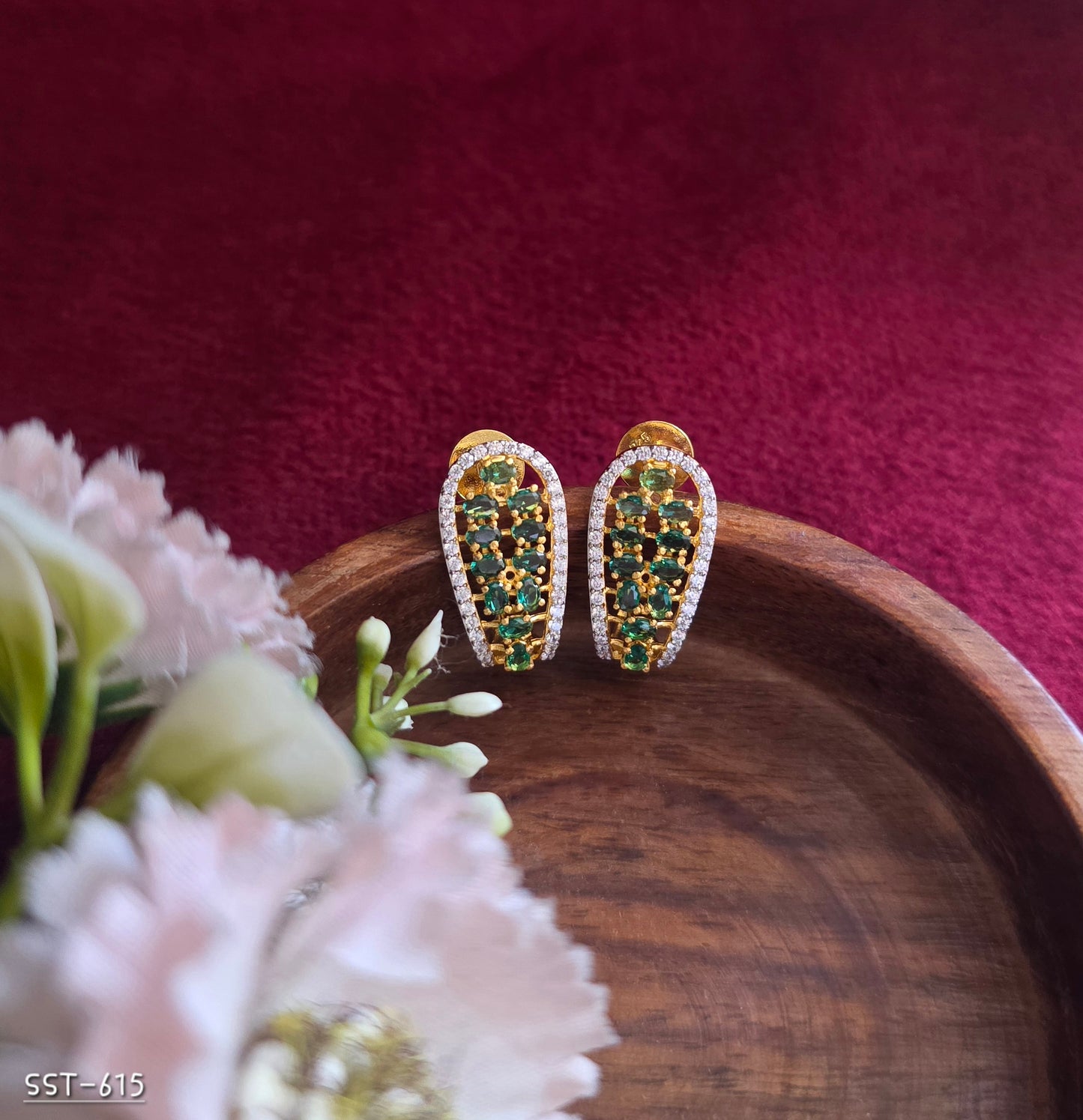 SST 615 | ROYAL SAPPHIRE HALO STUD EARRINGS