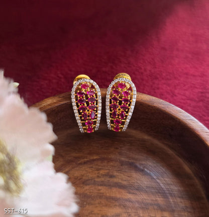 SST 615 | ROYAL SAPPHIRE HALO STUD EARRINGS