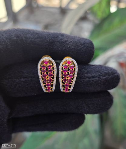 SST 615 | ROYAL SAPPHIRE HALO STUD EARRINGS