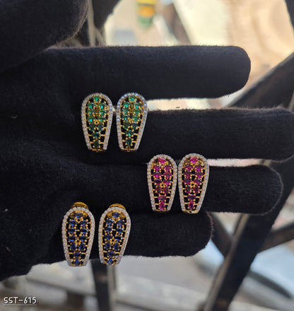 SST 615 | ROYAL SAPPHIRE HALO STUD EARRINGS