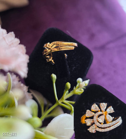SST 621 | FLORAL SPARKLE STATEMENT RING