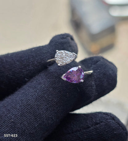SST 623 | AMETHYST HEART OPEN RING
