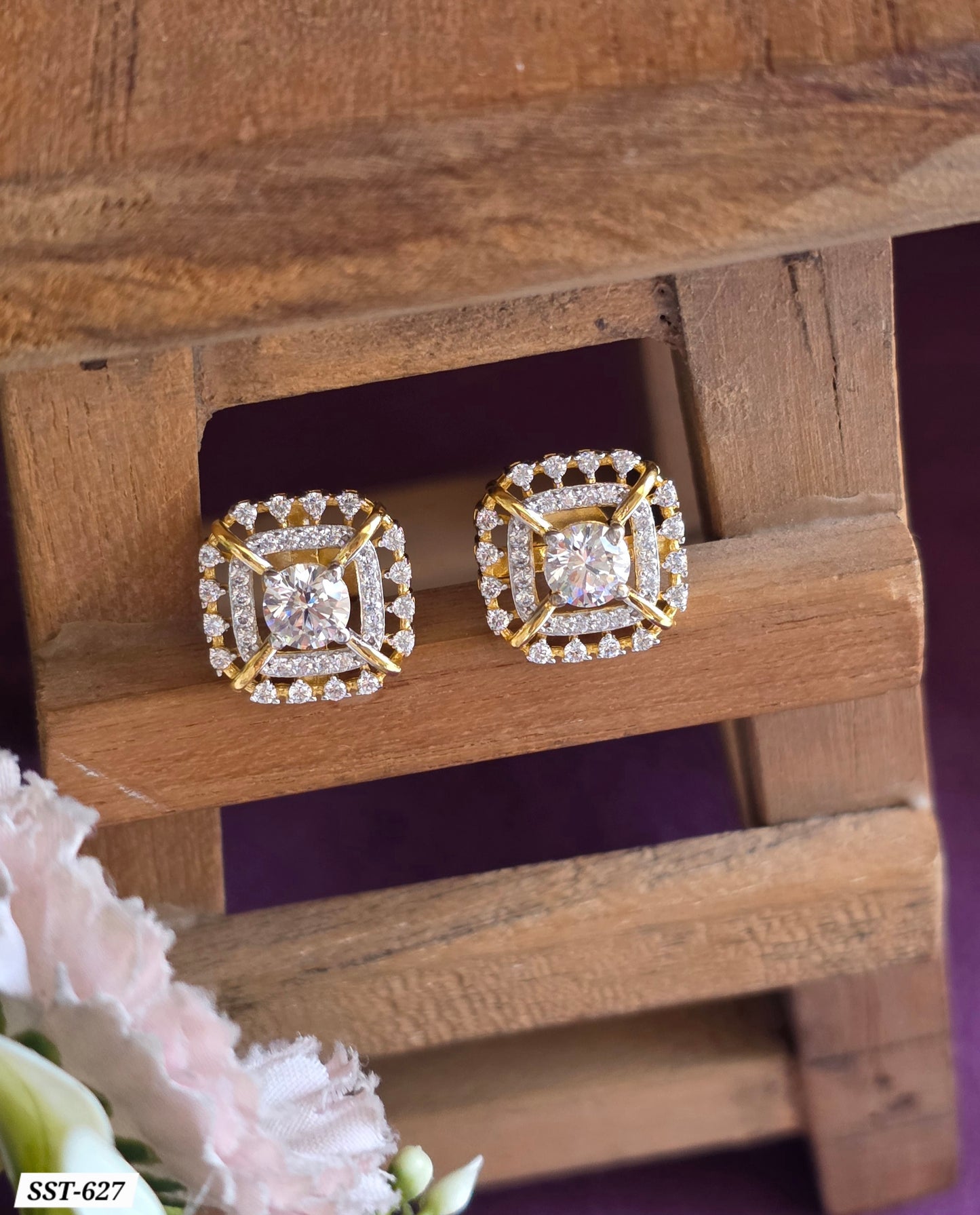 SST 627 | RADIANT HALO STUD EARRINGS