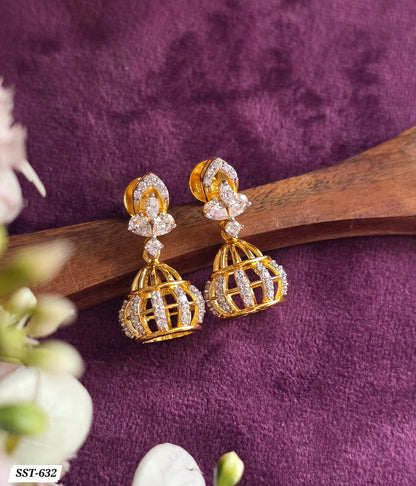 SST 632 | SPARKLING CAGE JHUMKI