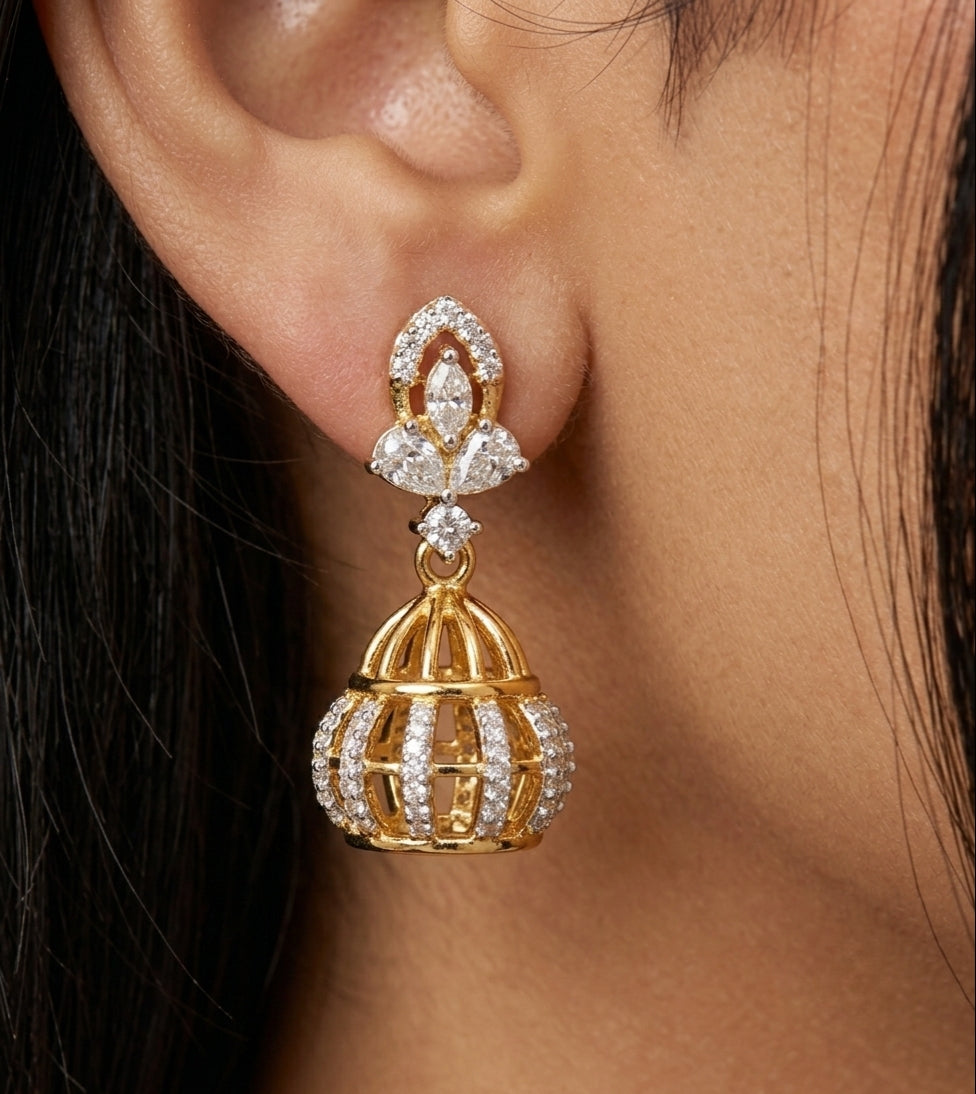 SST 632 | SPARKLING CAGE JHUMKI