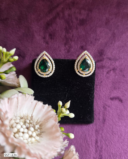 SST 634 | RADIANT RUBY TEARDROP STUD EARRINGS
