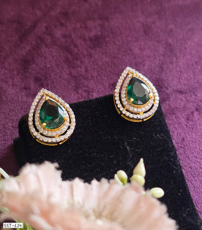 SST 634 | RADIANT RUBY TEARDROP STUD EARRINGS