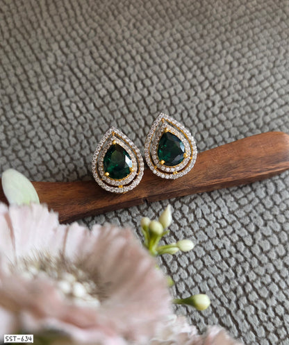 SST 634 | RADIANT RUBY TEARDROP STUD EARRINGS