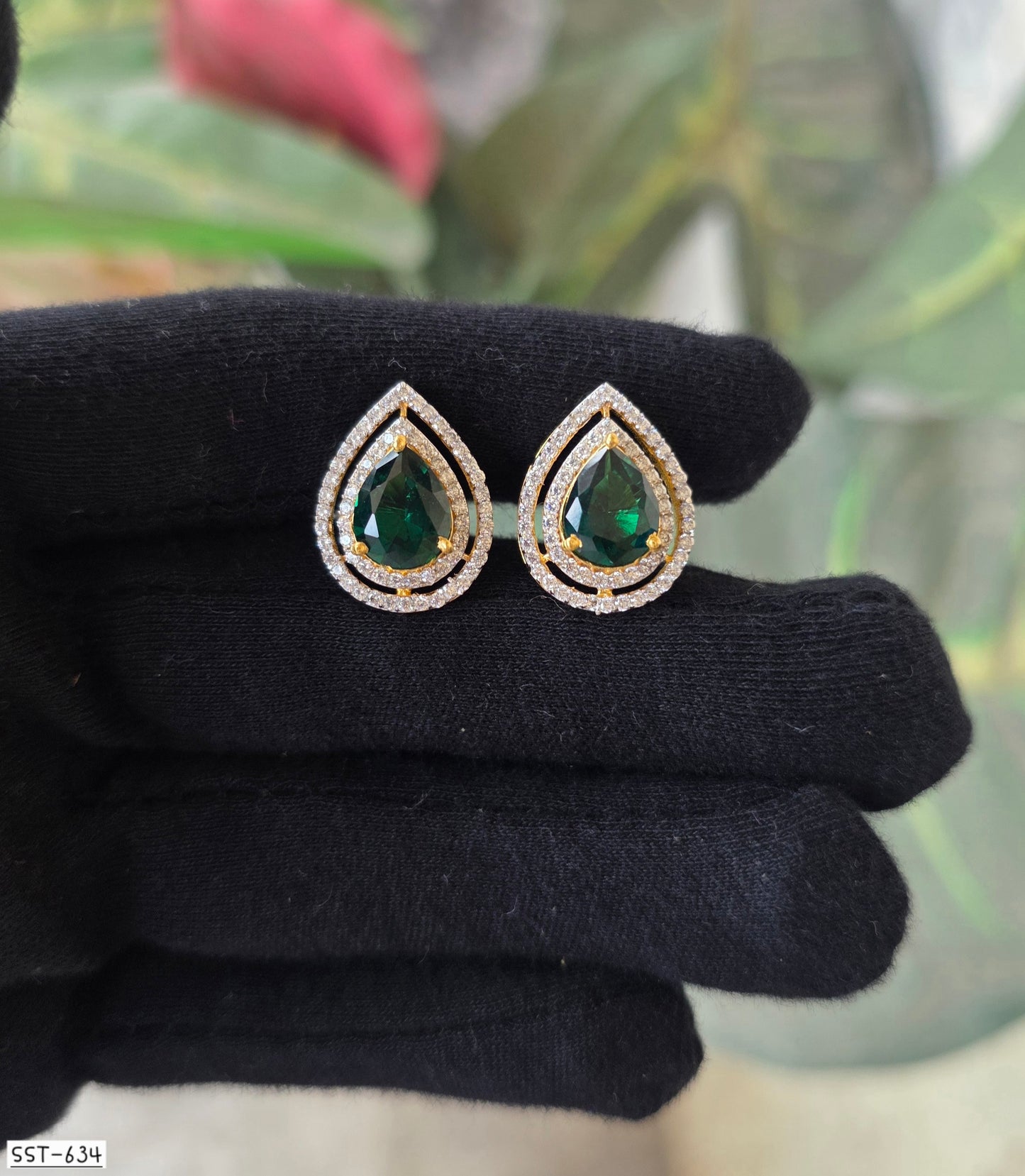 SST 634 | RADIANT RUBY TEARDROP STUD EARRINGS