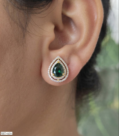 SST 634 | RADIANT RUBY TEARDROP STUD EARRINGS