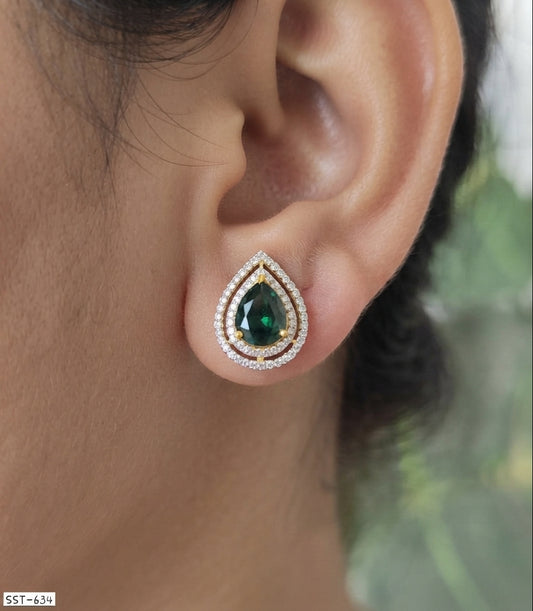 SST 634 | RADIANT RUBY TEARDROP STUD EARRINGS