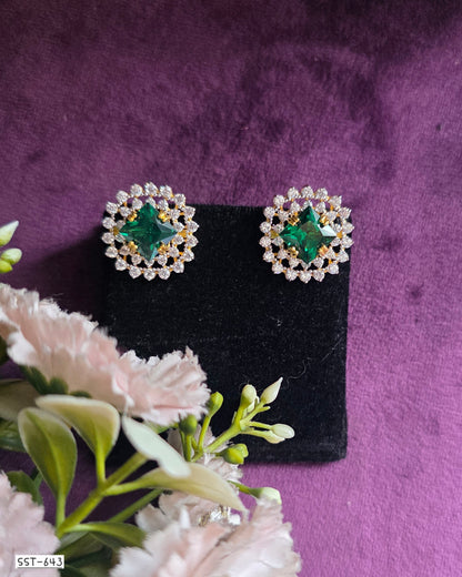 SST 643 | RADIANT RUBY HALO STUD EARRINGS