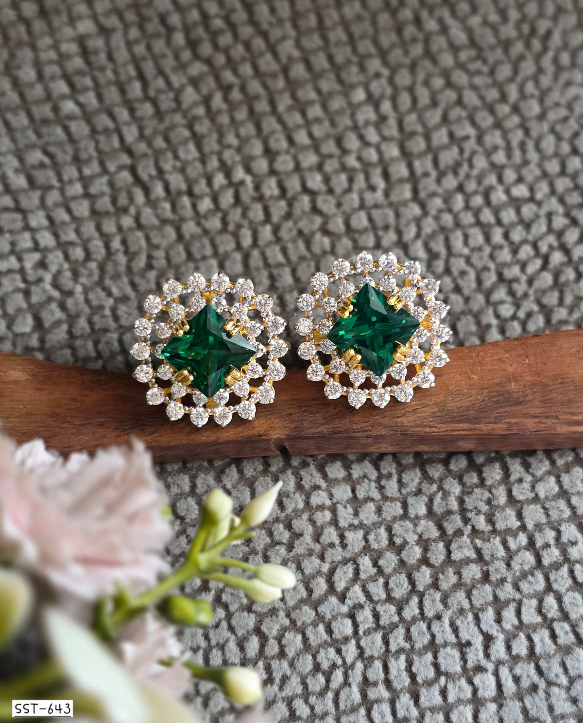 SST 643 | RADIANT RUBY HALO STUD EARRINGS