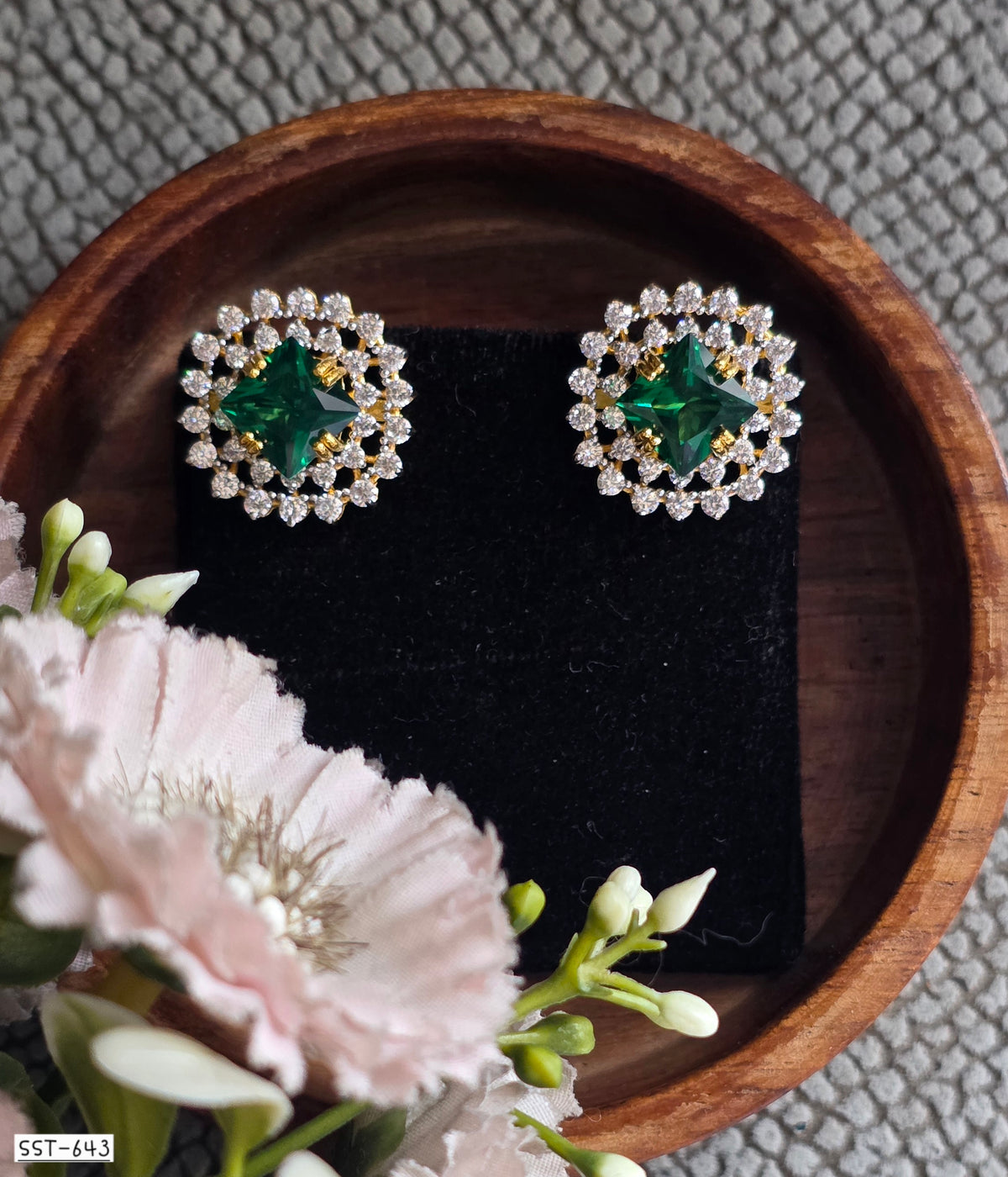 SST 643 | RADIANT RUBY HALO STUD EARRINGS