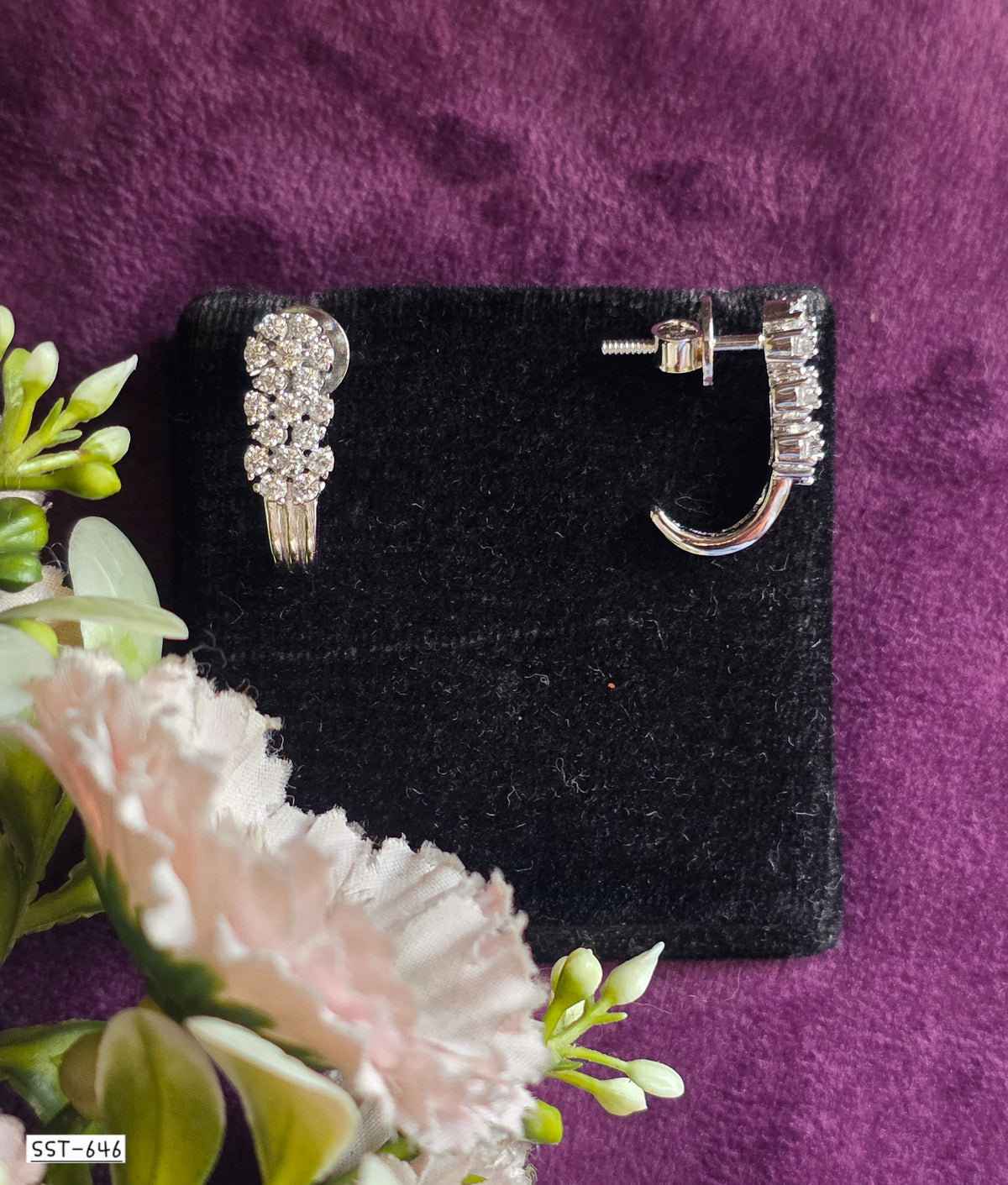 SST 646 | ELEGANT CASCADE CZ STUD EARRINGS