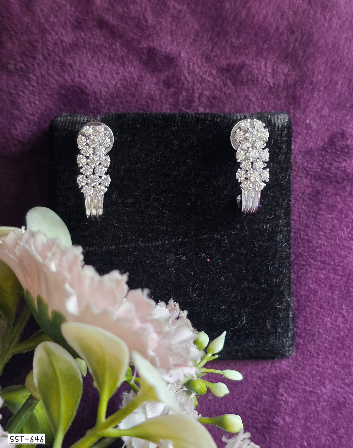SST 646 | ELEGANT CASCADE CZ STUD EARRINGS