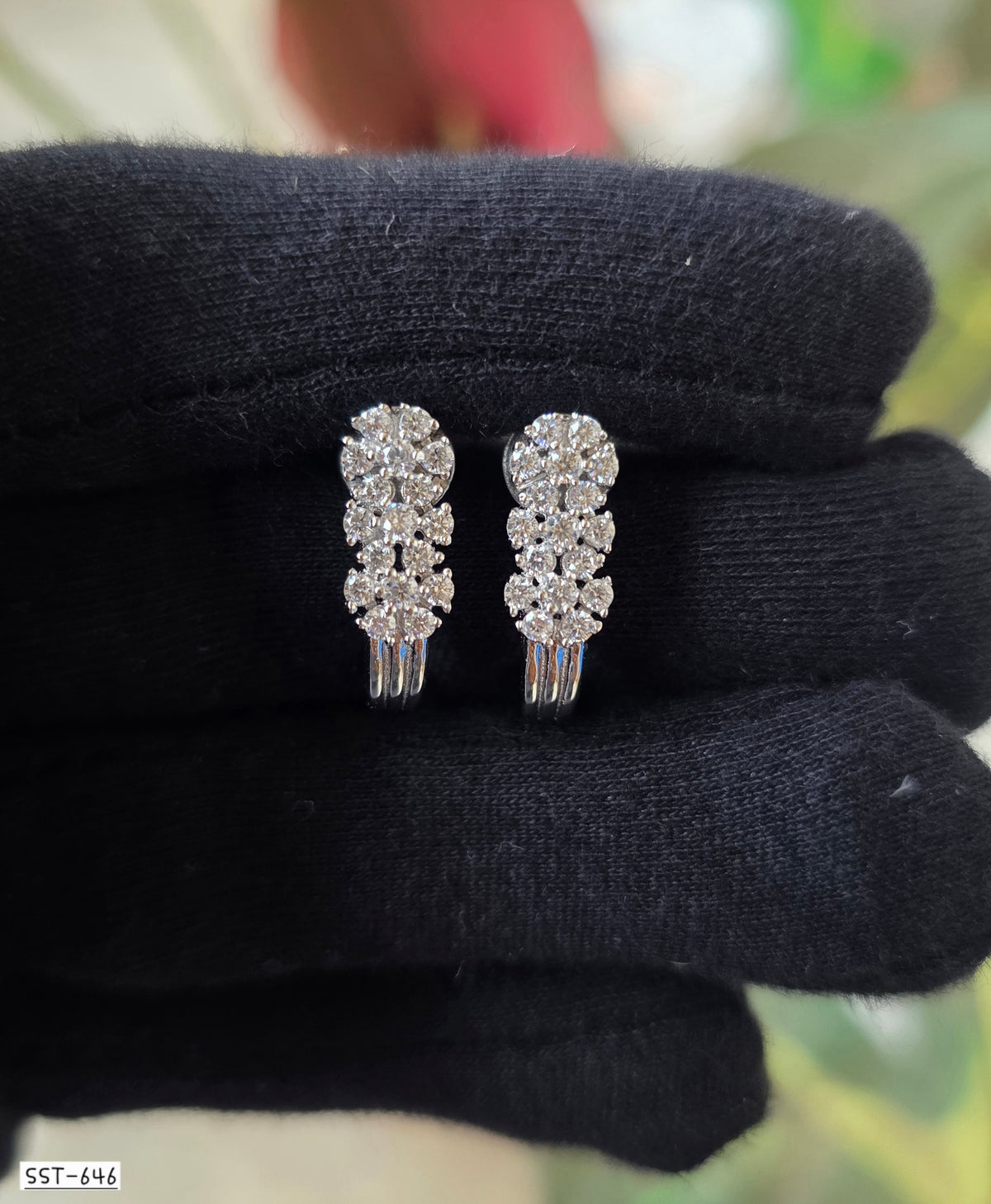 SST 646 | ELEGANT CASCADE CZ STUD EARRINGS