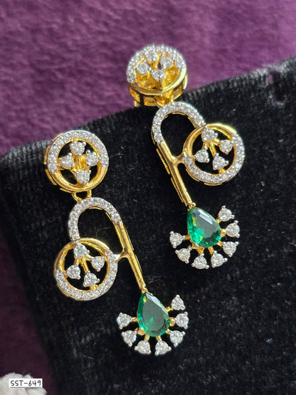 SST 649 | EMERALD CASCADE DESIGNER EARRINGS